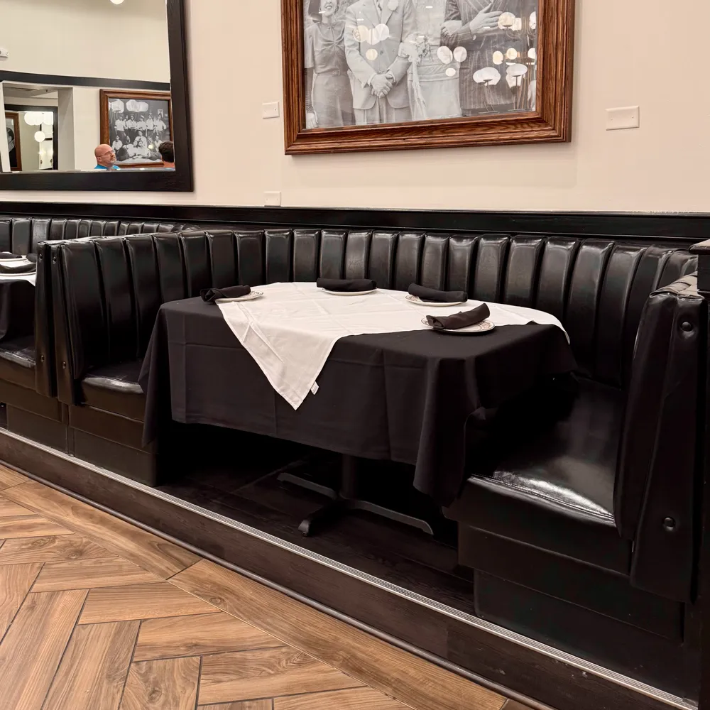 Restaurant booth seating upholstery